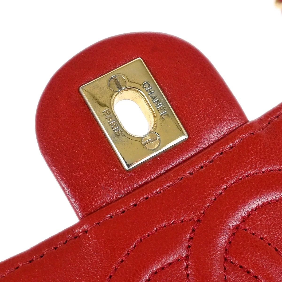 Chanel * Red Lizard Mini Classic Square Flap Shoulder Bag - Image 6