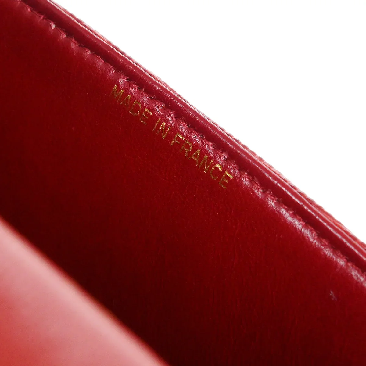 Chanel * Red Lizard Mini Classic Square Flap Shoulder Bag - Image 8