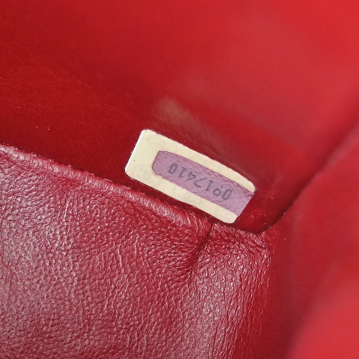 Chanel * Red Lizard Mini Classic Square Flap Shoulder Bag - Image 9