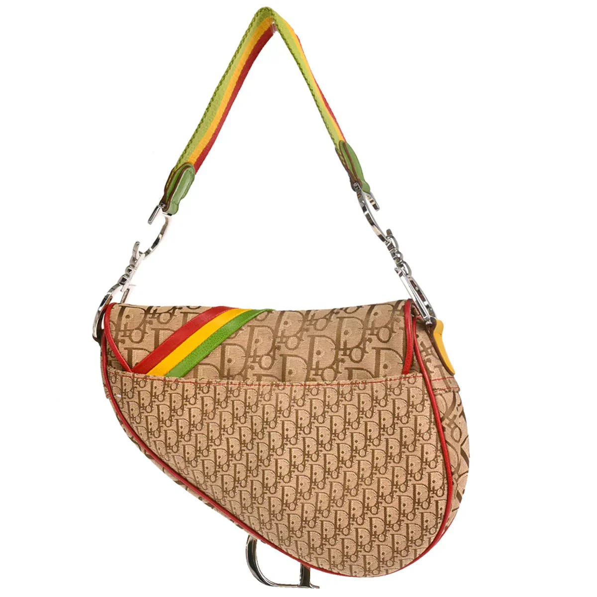 Christian Dior Rasta-Color Trotter Saddle Handbag - Image 2
