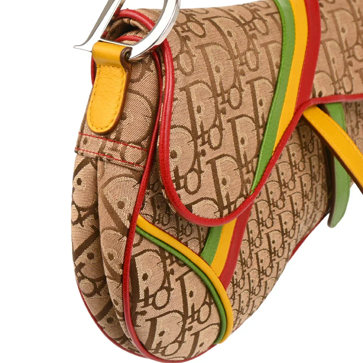 Christian Dior Rasta-Color Trotter Saddle Handbag - Image 3