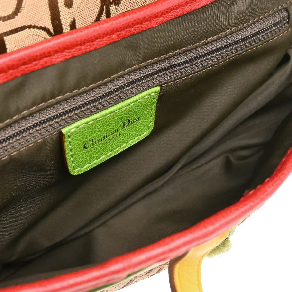 Christian Dior Rasta-Color Trotter Saddle Handbag - Image 9