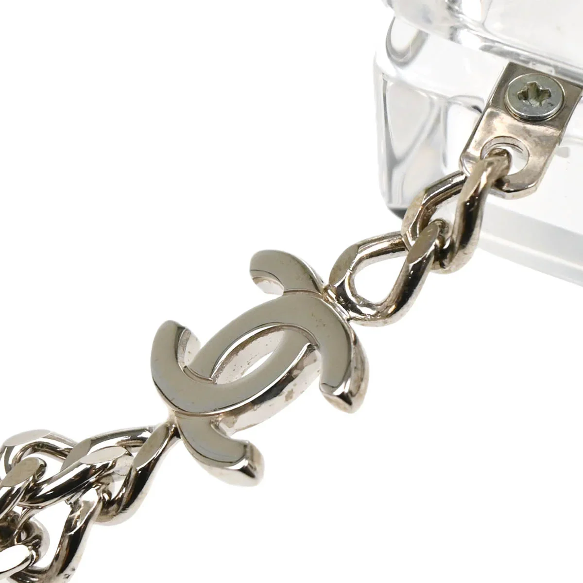 Chanel 2004 Clear Lucite Cassette Tape Minaudière Clutch Silver Hardware - Image 9