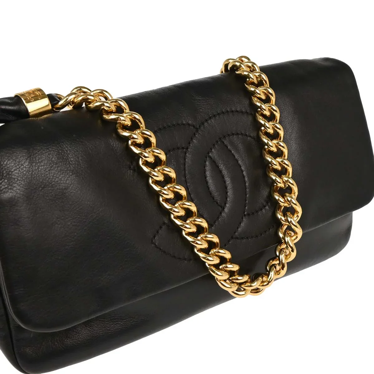Chanel Black Calfskin Straight Flap Shoulder Bag - Image 3
