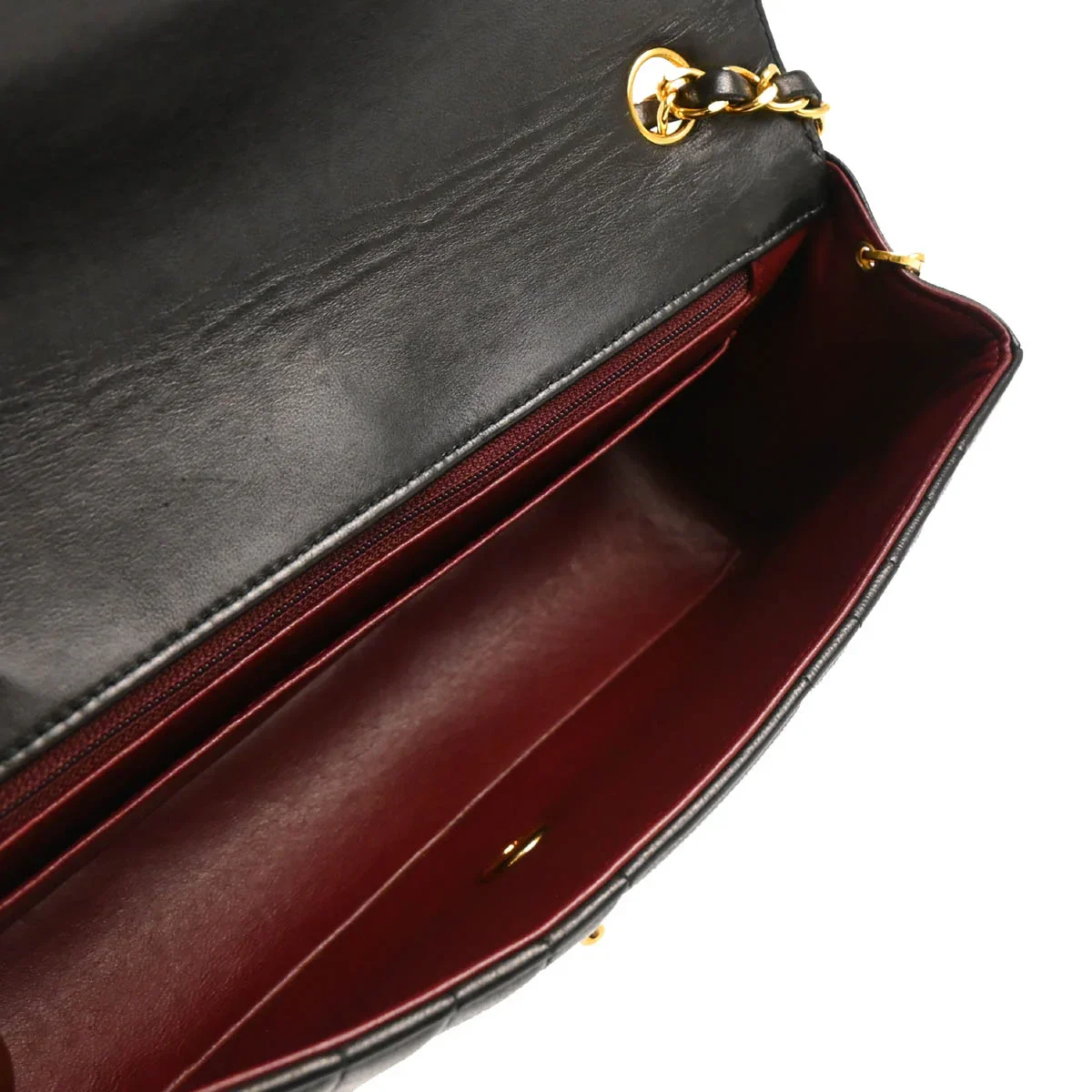 Chanel 1991-1994 Black Lambskin Mademoiselle Single Flap Shoulder Bag - Image 4