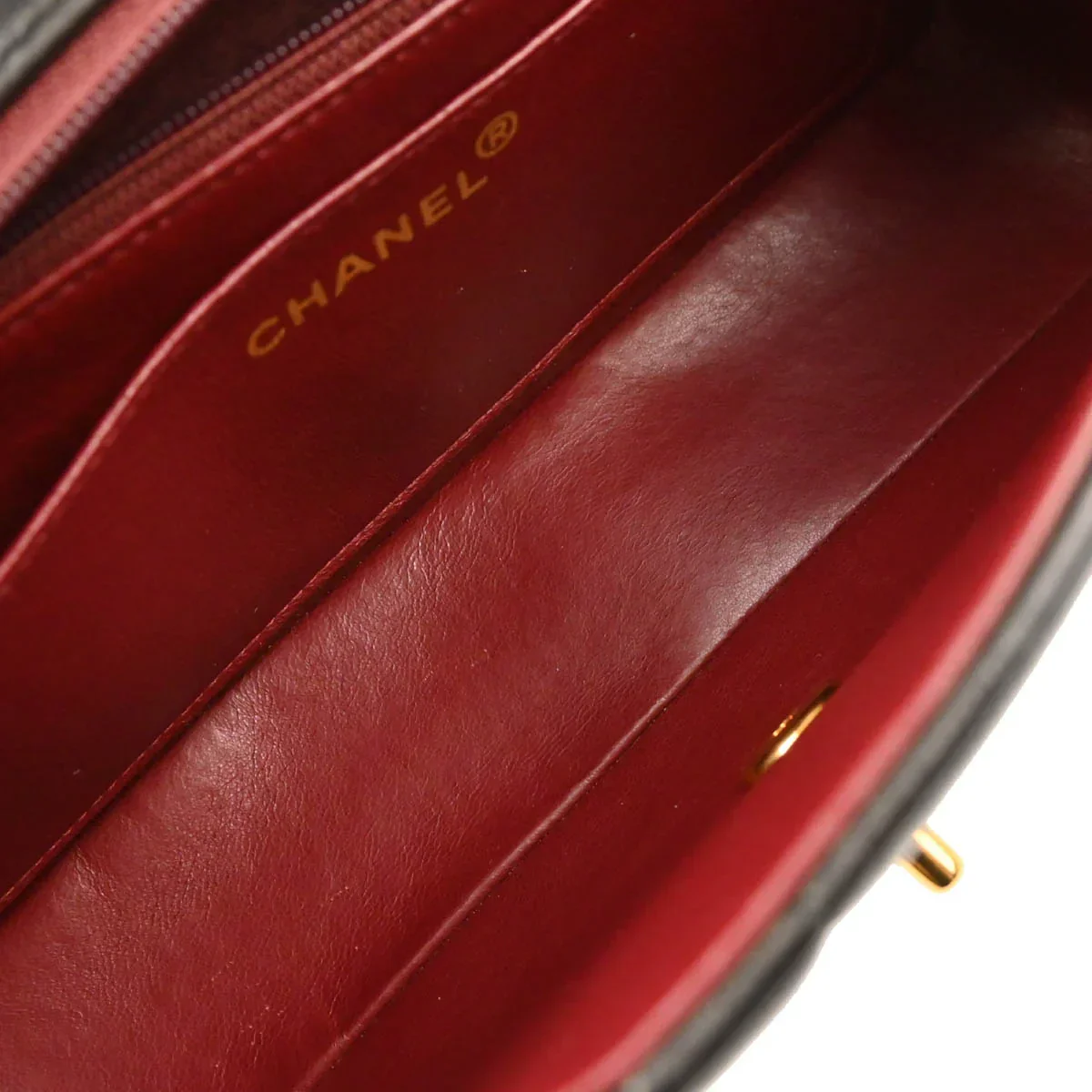 Chanel 1991-1994 Black Lambskin Mademoiselle Single Flap Shoulder Bag - Image 9