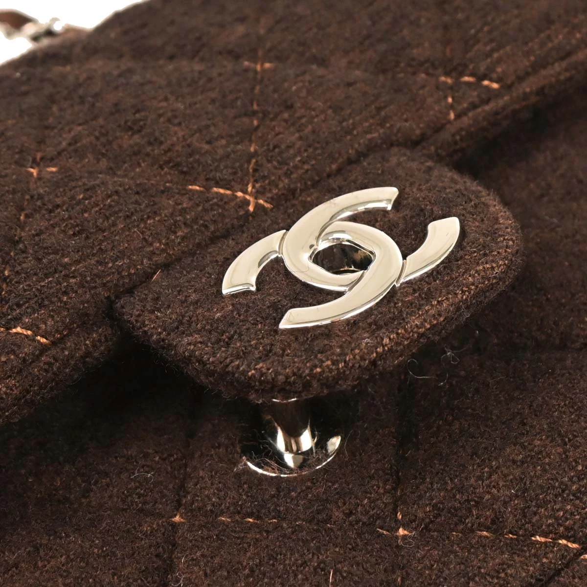 Chanel Brown Wool Shoulder Bag - Image 6