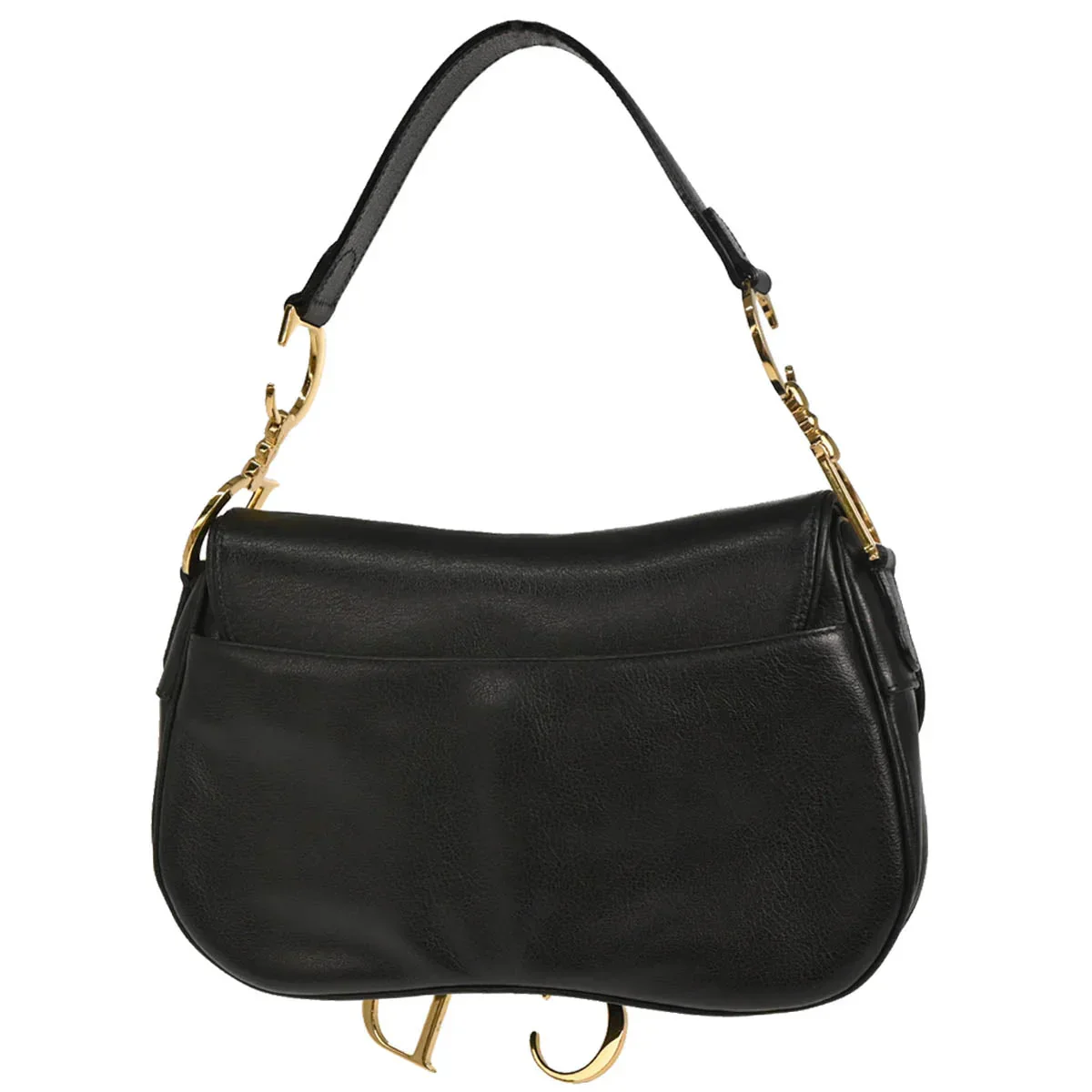 Christian Dior Black Leather Double Saddle Handbag - Image 2