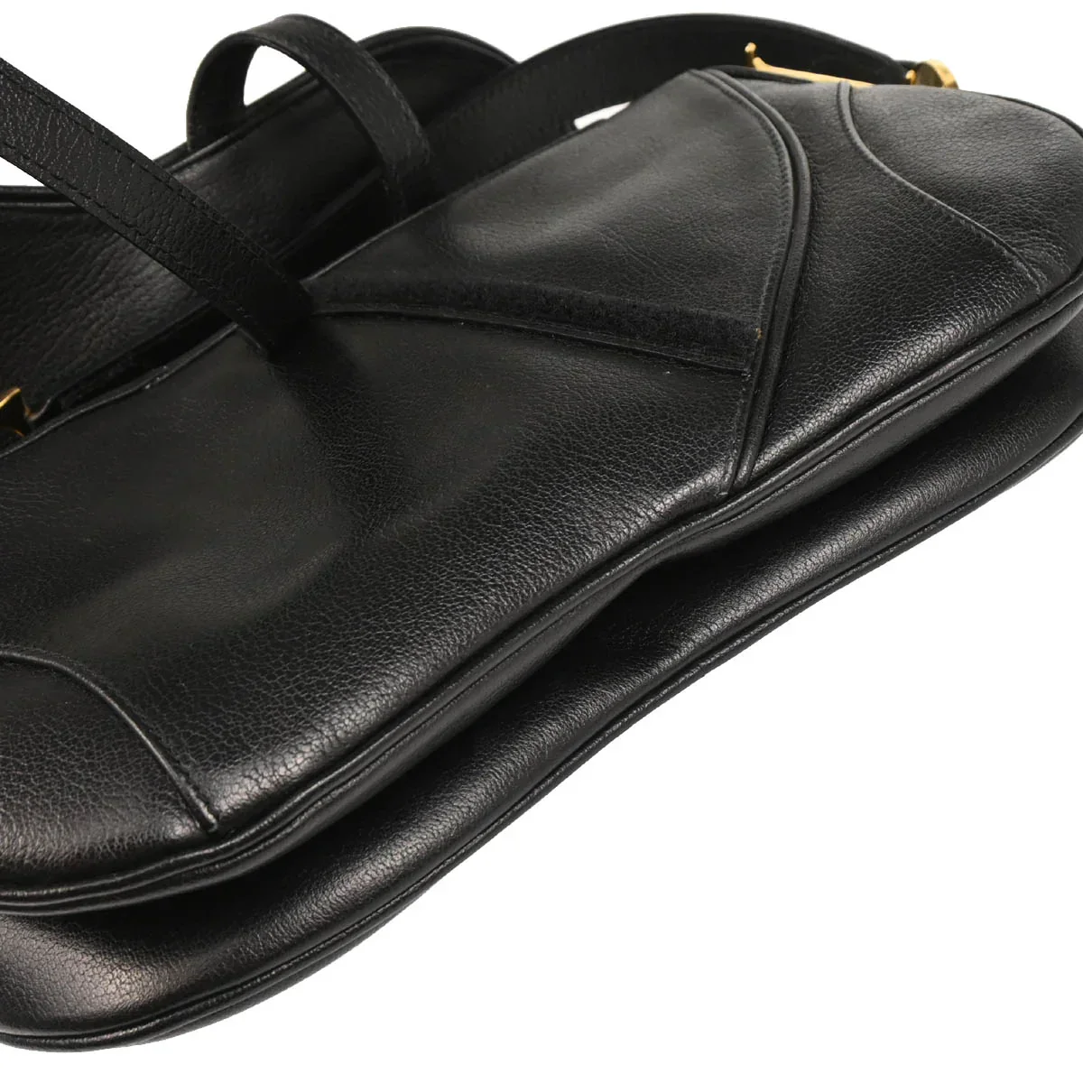 Christian Dior Black Leather Double Saddle Handbag - Image 4