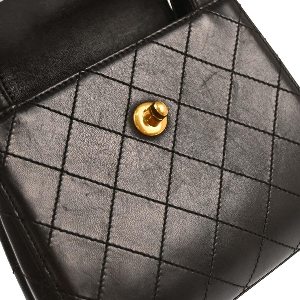 Chanel Black Lambskin Handbag - Image 4