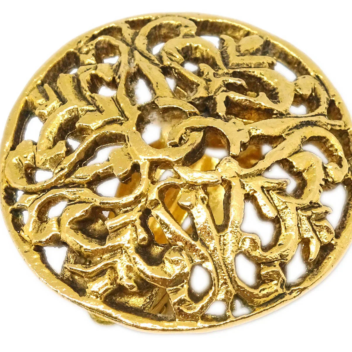 Chanel Button Earrings Clip-On Gold 26 - Image 2