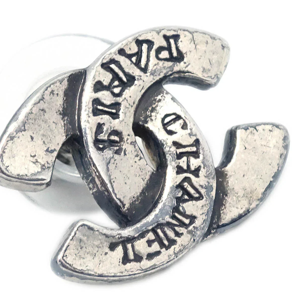 Chanel CC Piercing Earrings Silver 99A - Image 2