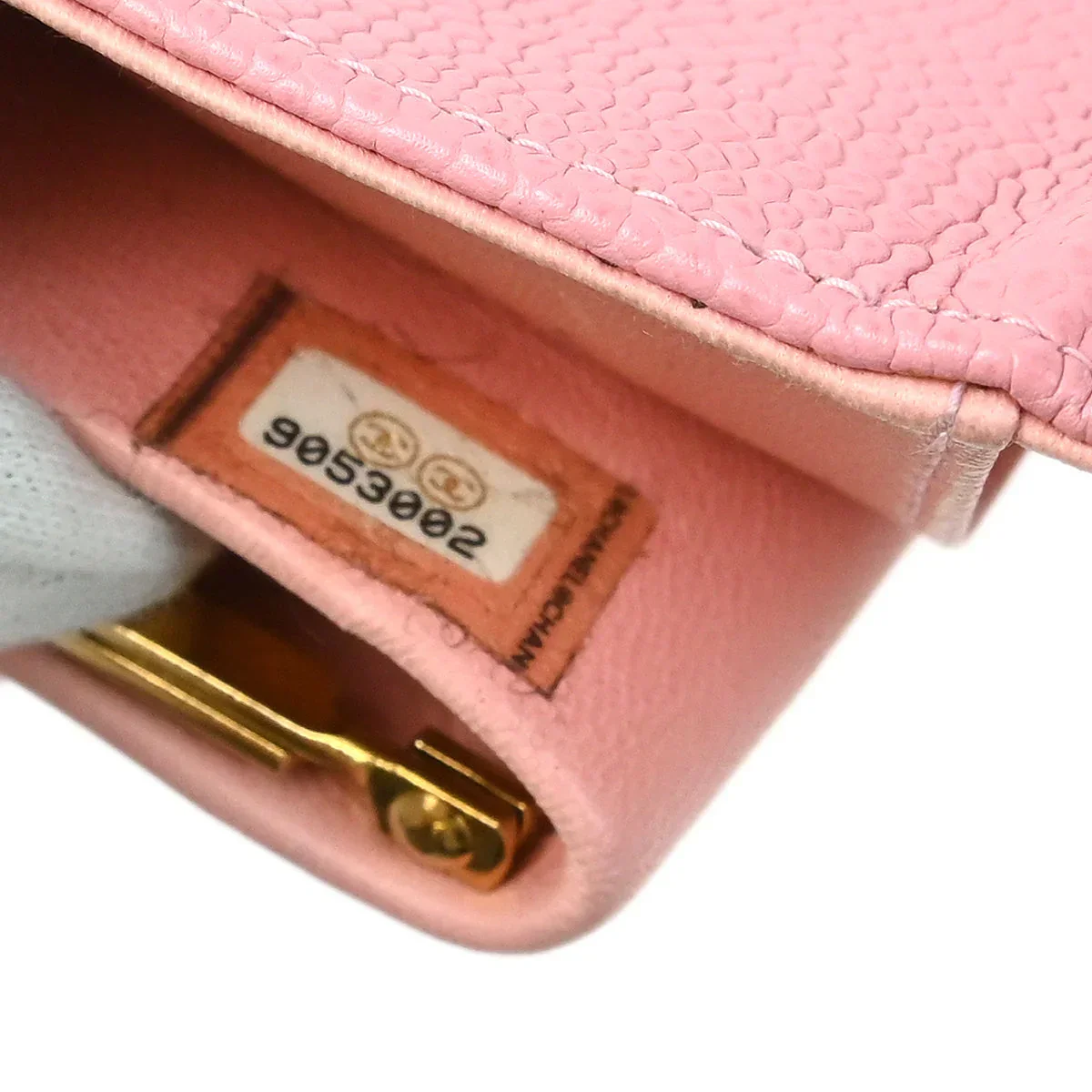 Chanel Pink Caviar Bifold Wallet Purse - Image 6