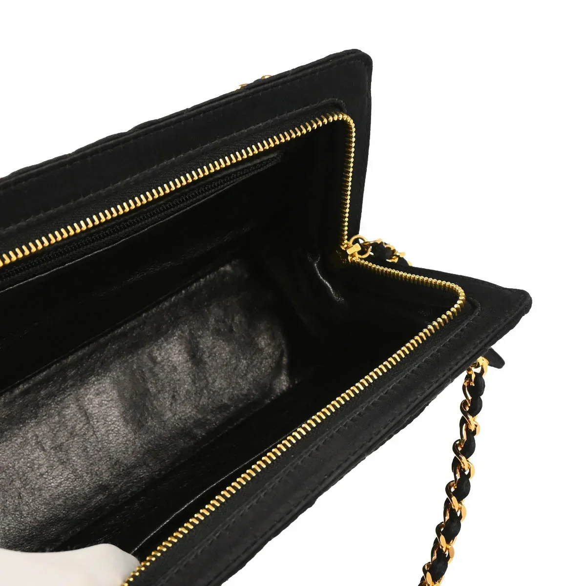 Chanel 1996-1997 Black Satin Handbag - Image 4