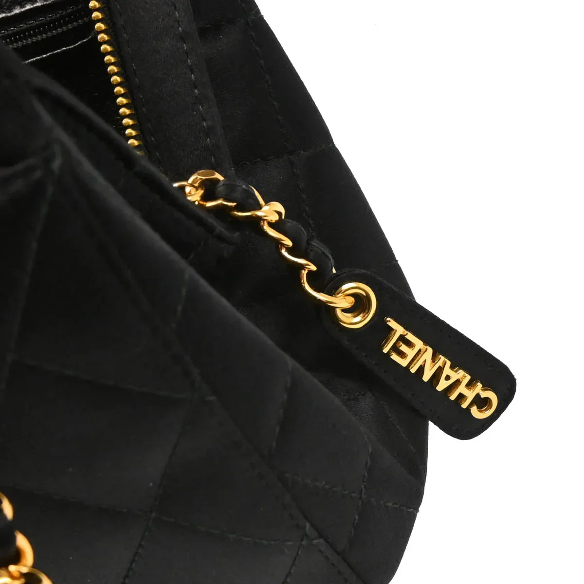 Chanel 1996-1997 Black Satin Handbag - Image 7