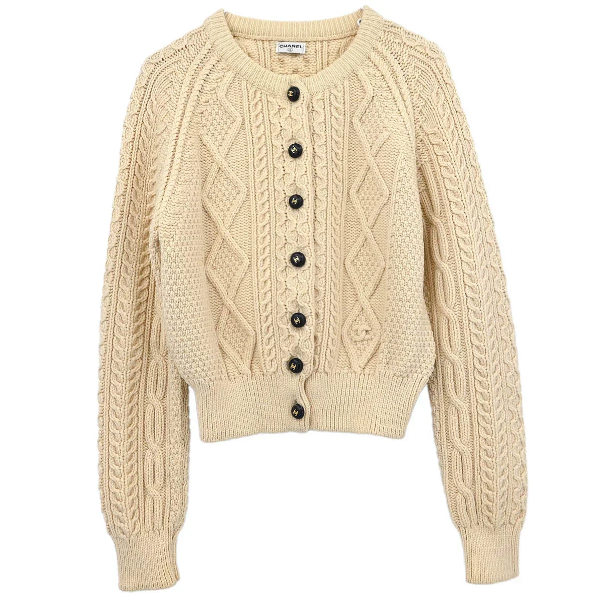 Chanel Cardigan Fisherman Sweater White