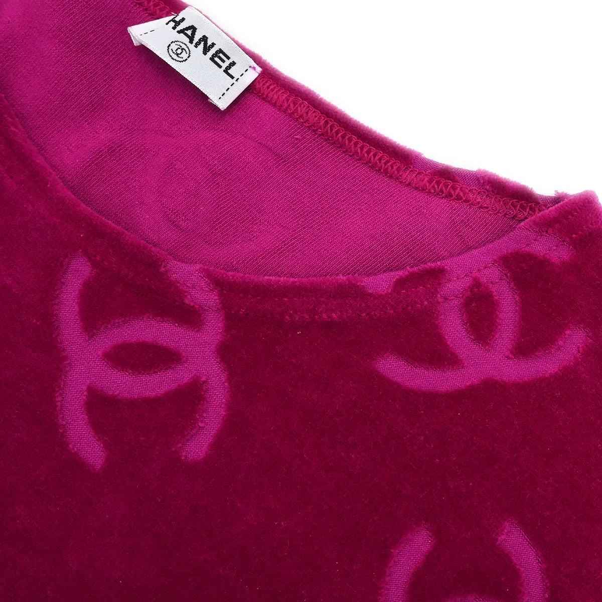 Chanel Short Sleeve Top Pink Velour #42 - Image 4