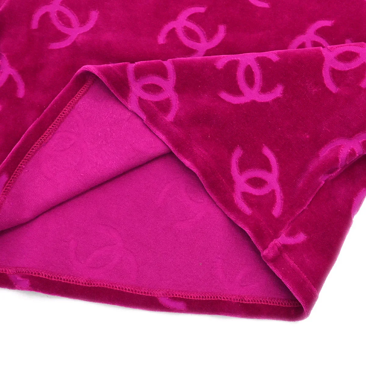Chanel Short Sleeve Top Pink Velour #42 - Image 7