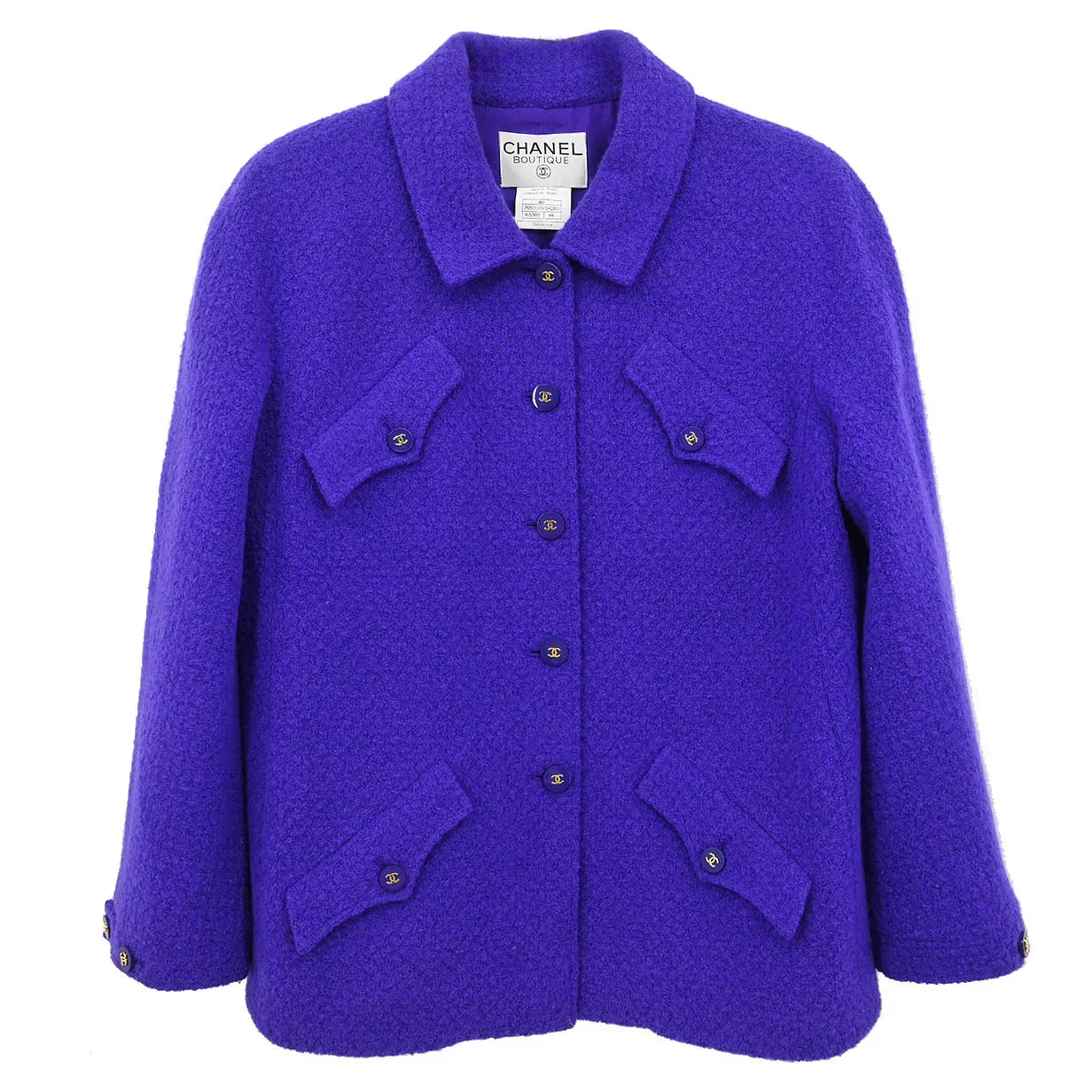 Chanel 1995 Single Breasted Jacket Purple #44