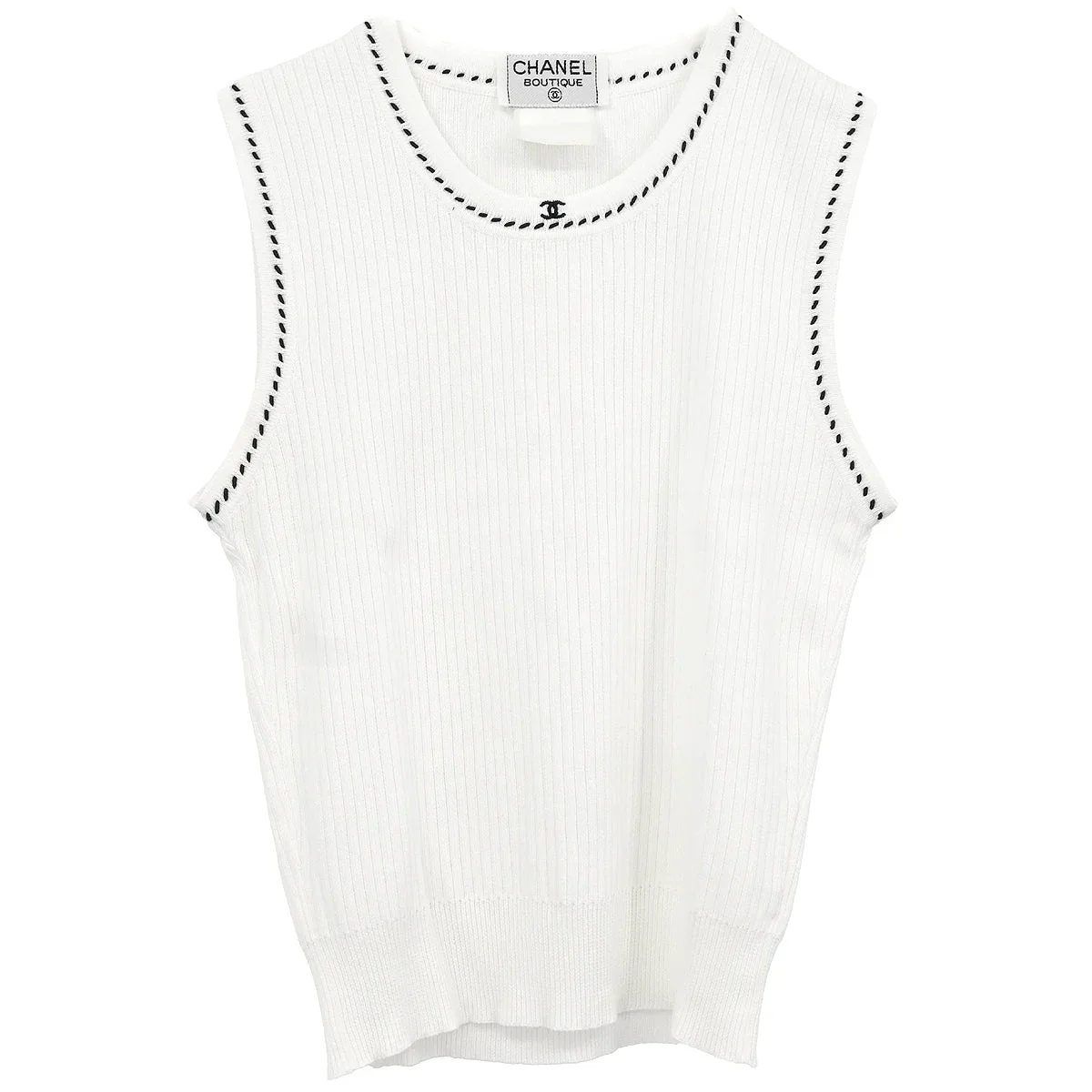 Chanel Sleeveless Tank Top White #38