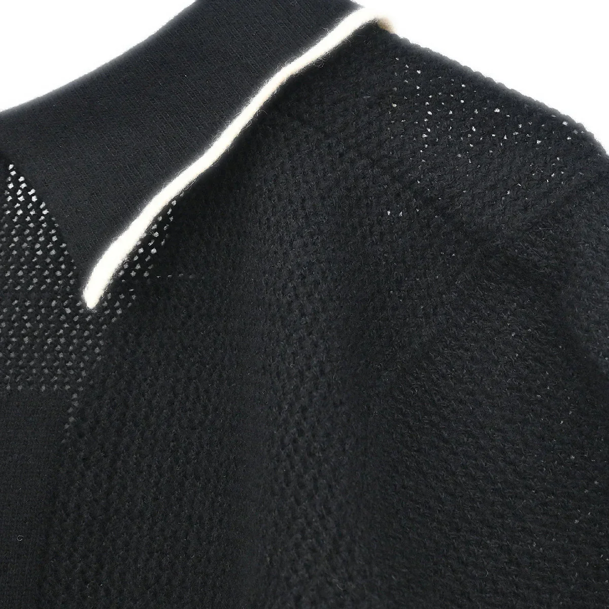 Chanel 2001 Short Sleeve Sweater Knit Top Black #42 - Image 4