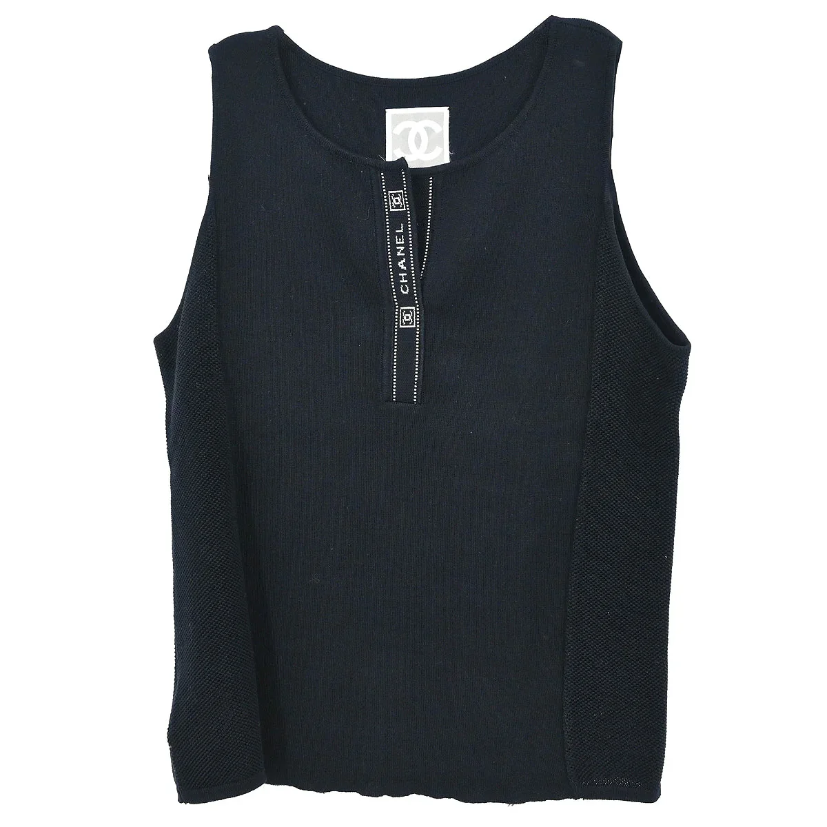 Chanel 2004 Sport Line Sleeveless Tank Top Black #42