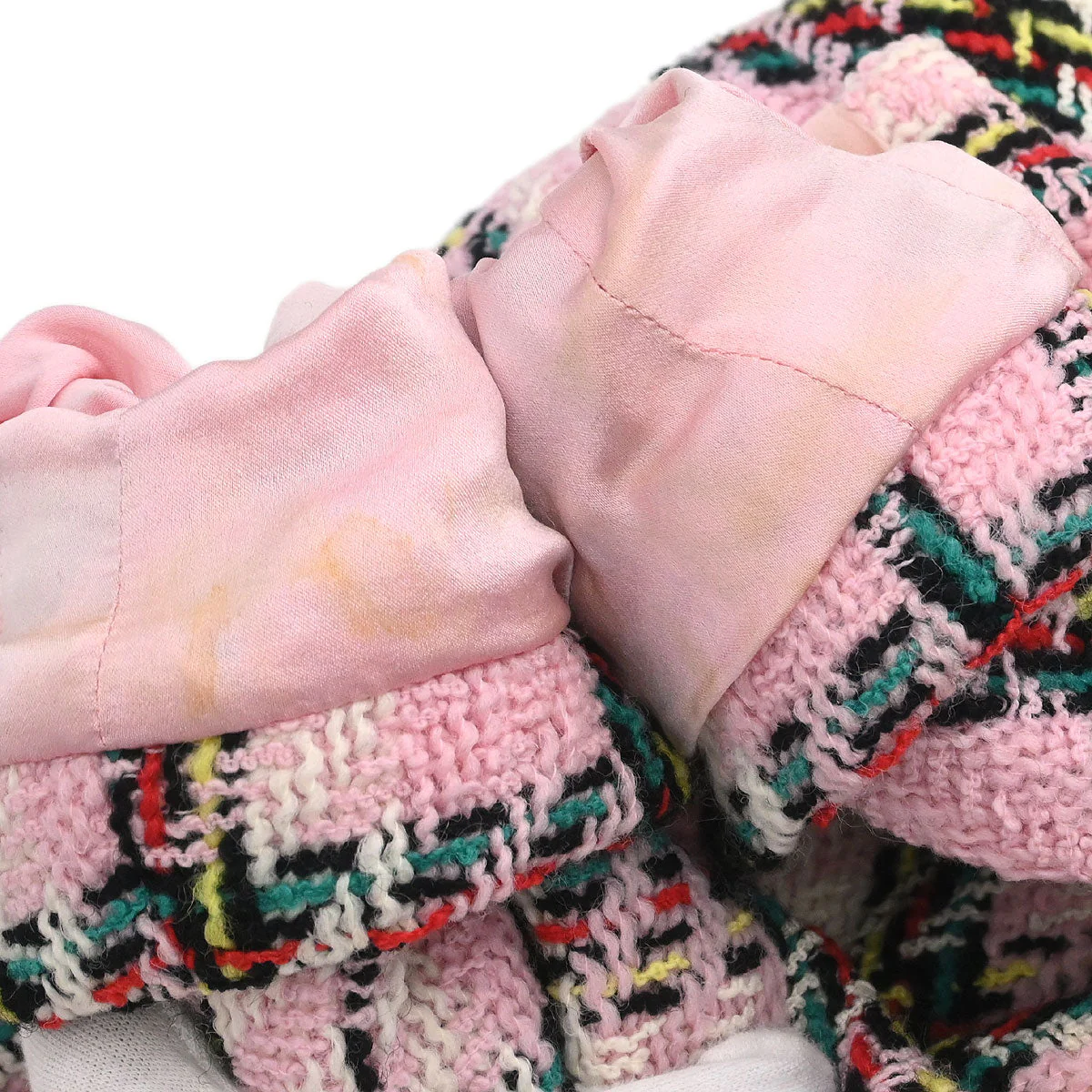 Chanel 1995 Setup Suit Jacket Skirt Tweed Pink #40 - Image 5