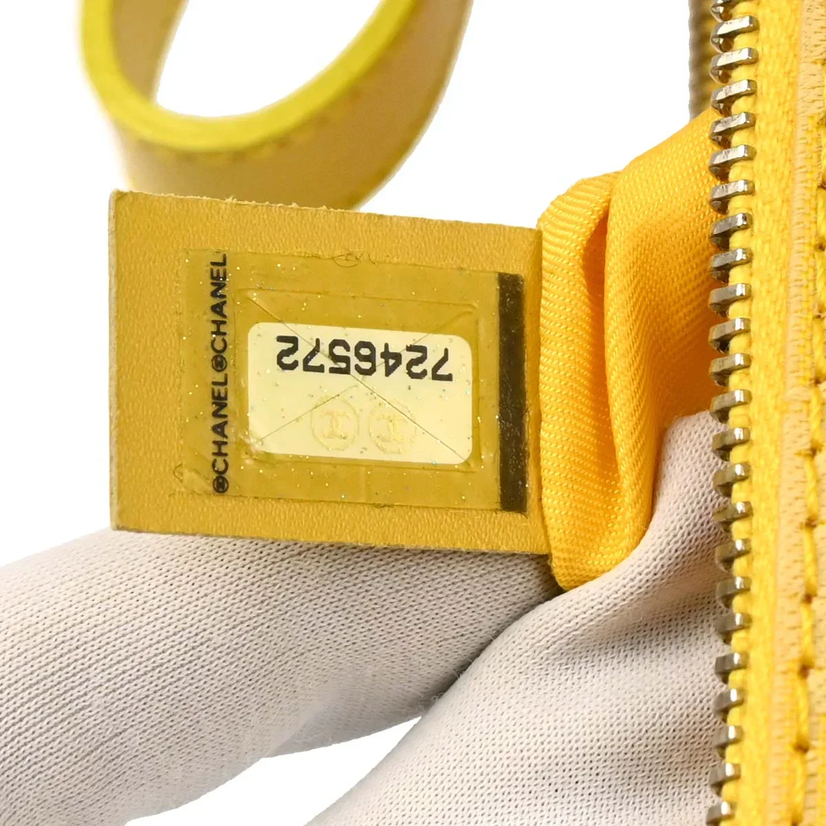 Chanel Yellow Jacquard Nylon Travel Line Clutch Bag - Image 11