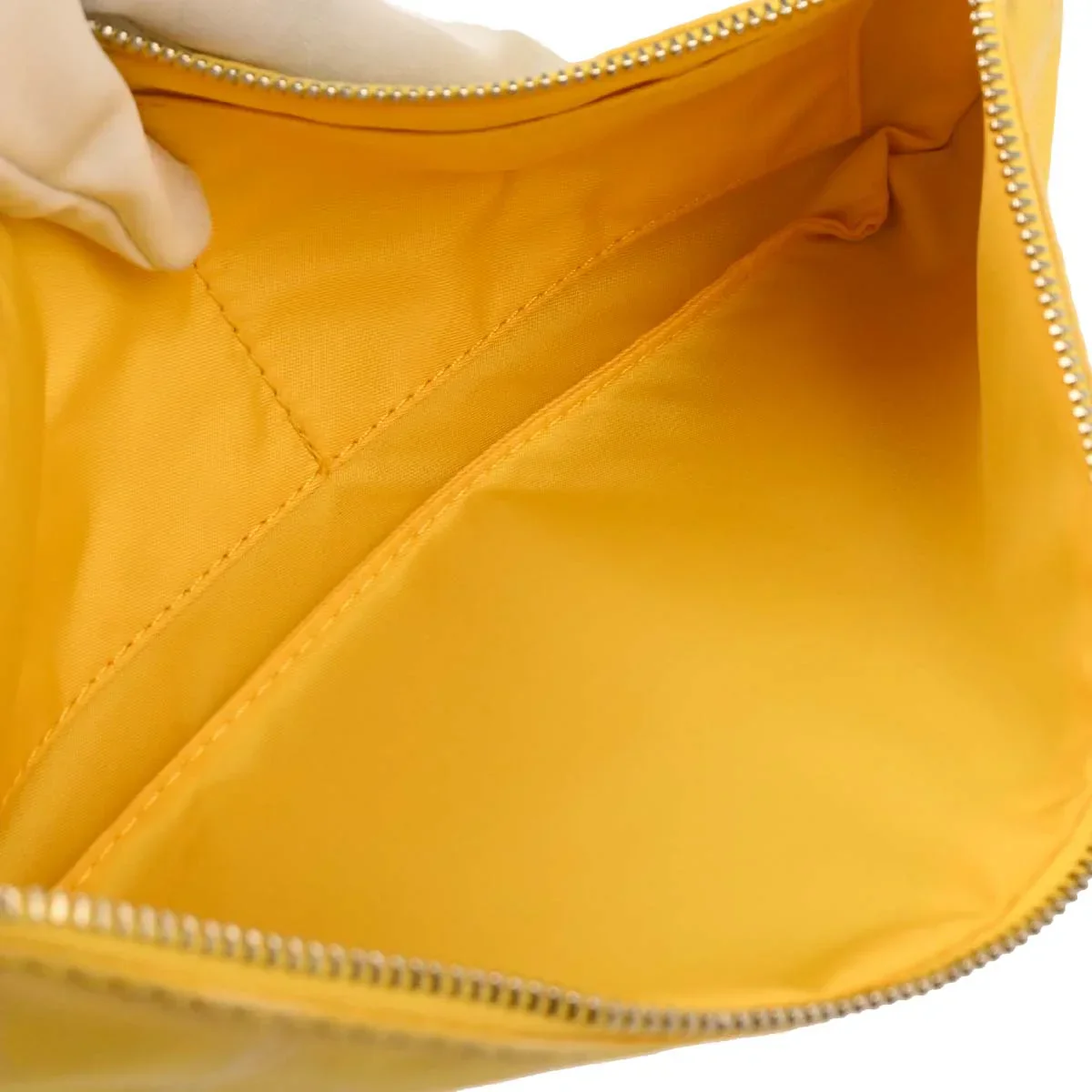 Chanel Yellow Jacquard Nylon Travel Line Clutch Bag - Image 8