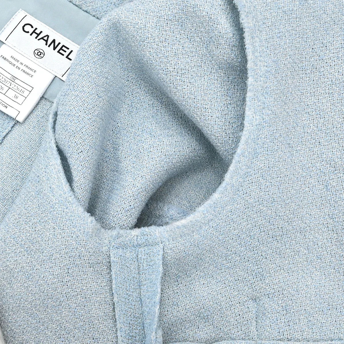Chanel 2008 Single Breasted Short Sleeve Jacket Light Blue #38 - Image 8