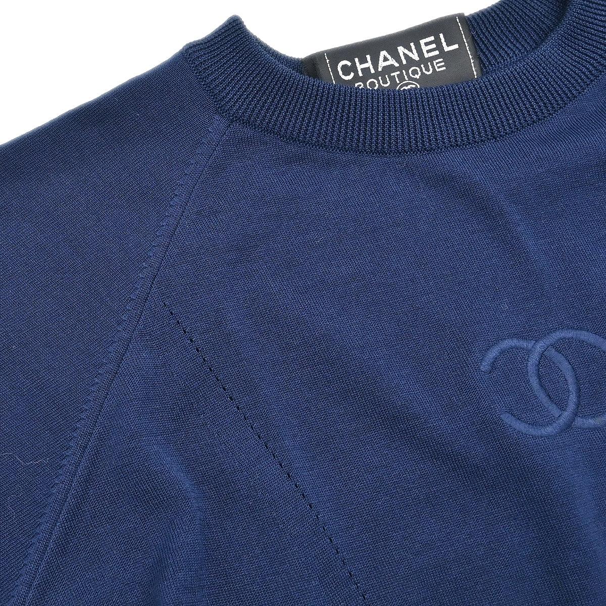 Chanel Short Sleeve T-shirt Top Navy #40 - Image 4