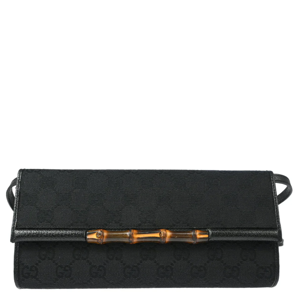 Gucci Black GG Bamboo Shoulder Bag