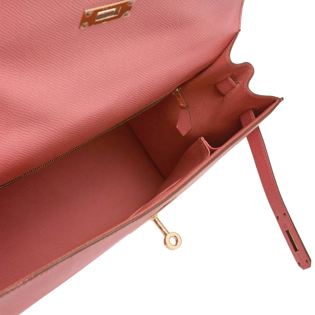 Hermes 2014 Flamingo Epsom Kelly 32 Sellier 2way Shoulder Handbag - Image 4