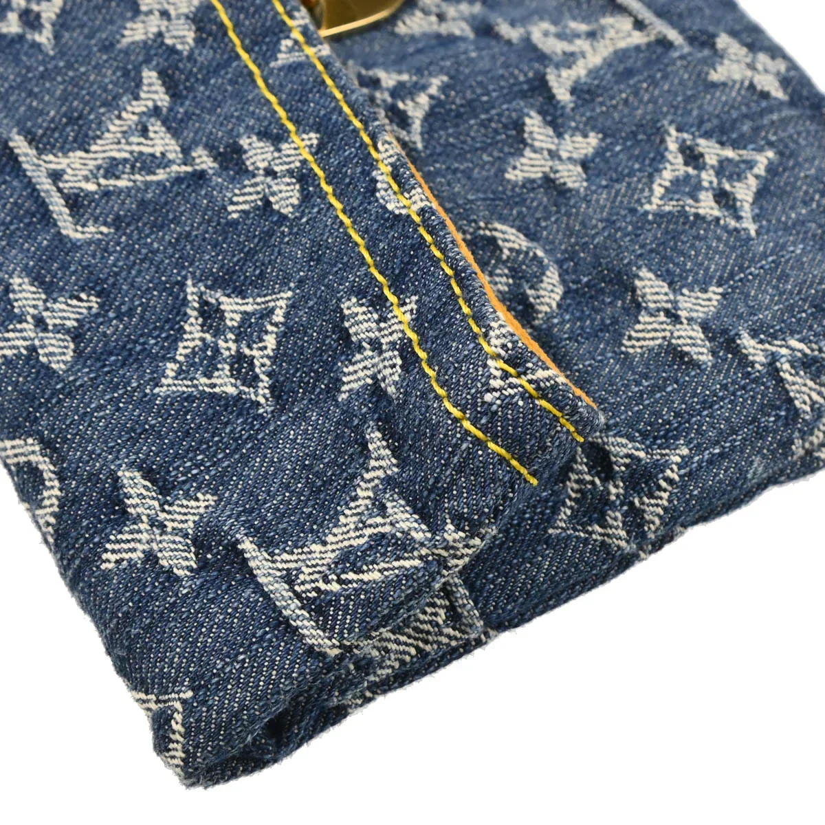 Louis Vuitton 2006 Blue Monogram Denim Pochette Plat Clutch Bag M95007 - Image 7