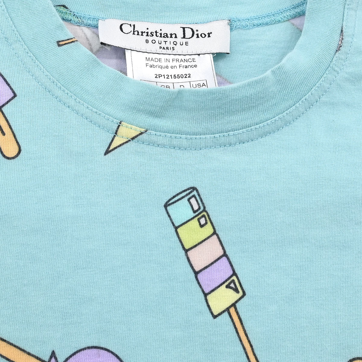 Christian Dior 2002 Short Sleeve T-shirt Top Light Blue #38 - Image 6