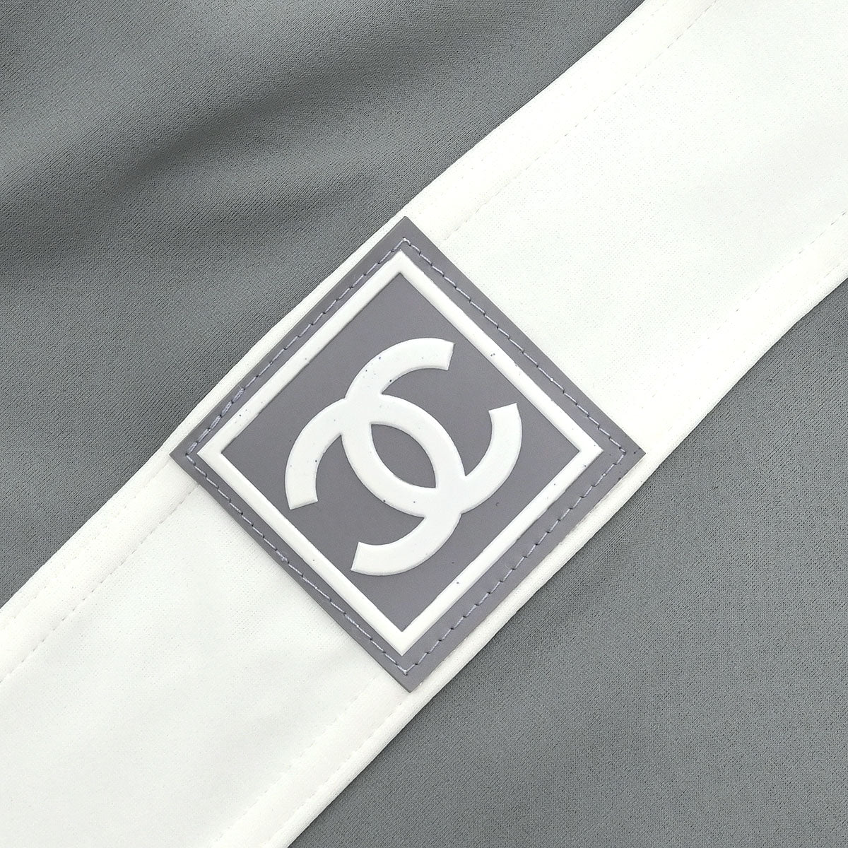 Chanel 2001 Swimwear Swimsuit Sport Line White Gray #40 - Image 3