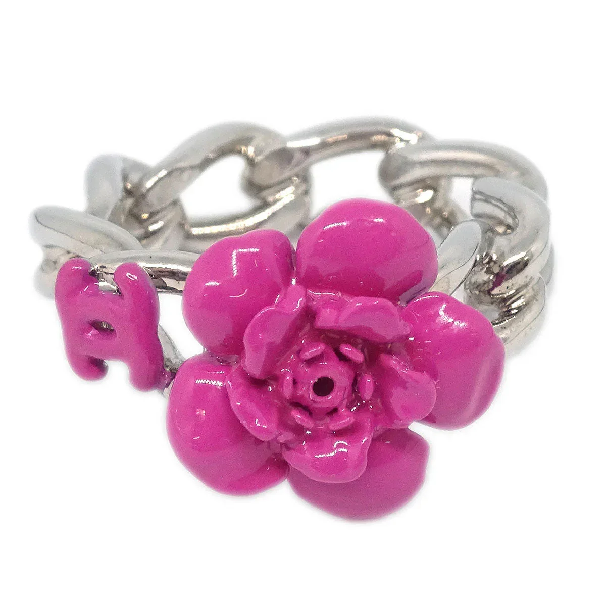 Chanel Ring Silver Camellia #53 04P