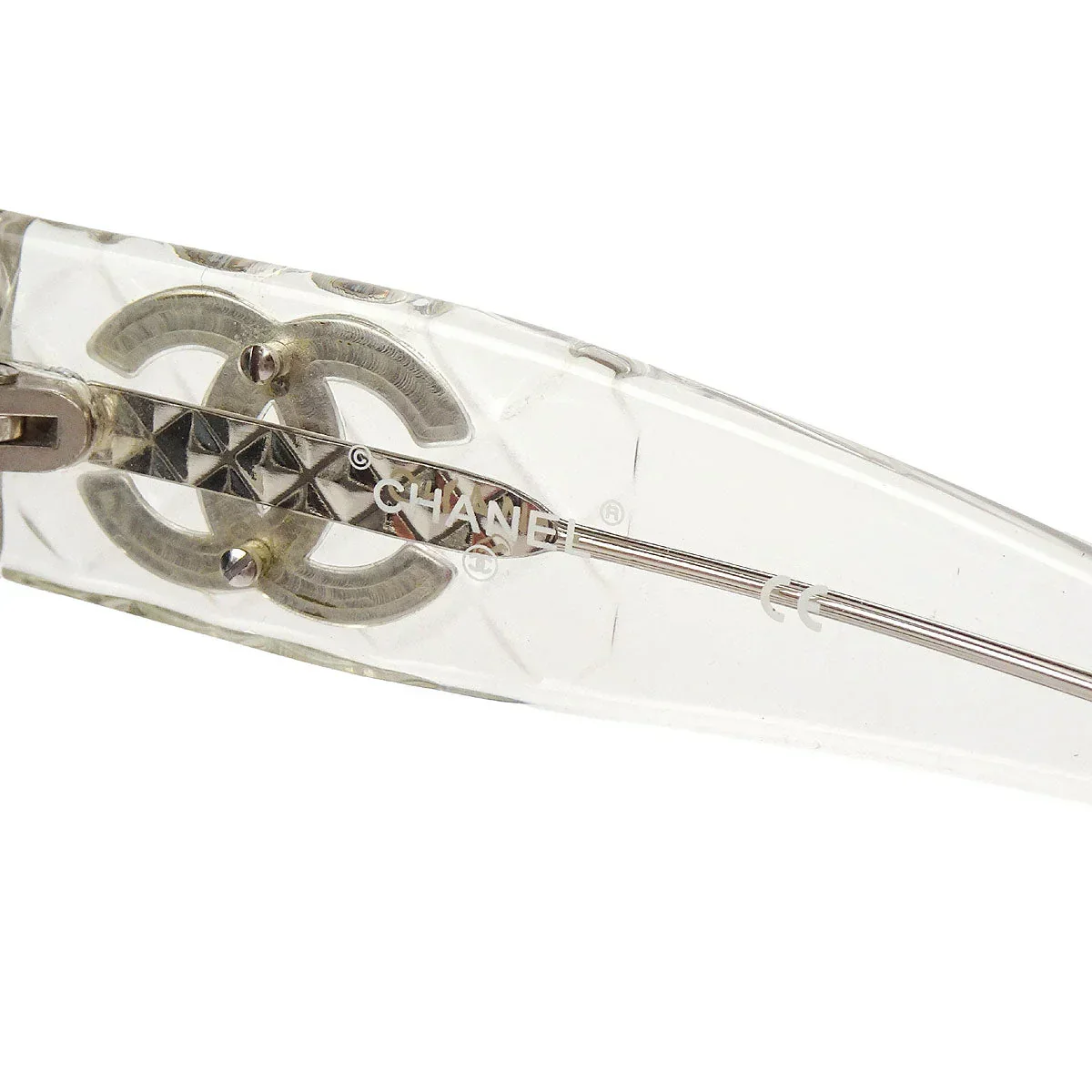 Chanel Sunglasses Eyewear Black Clear Small Good - Image 4