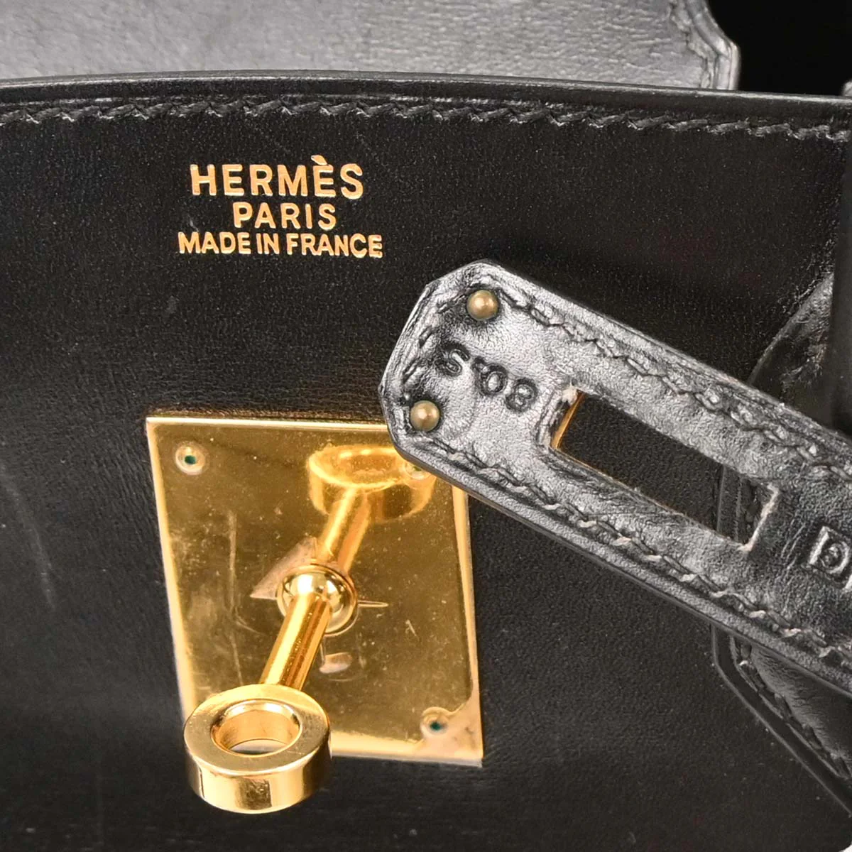 Hermes Black Box Calf Birkin 30 Handbag - Image 10