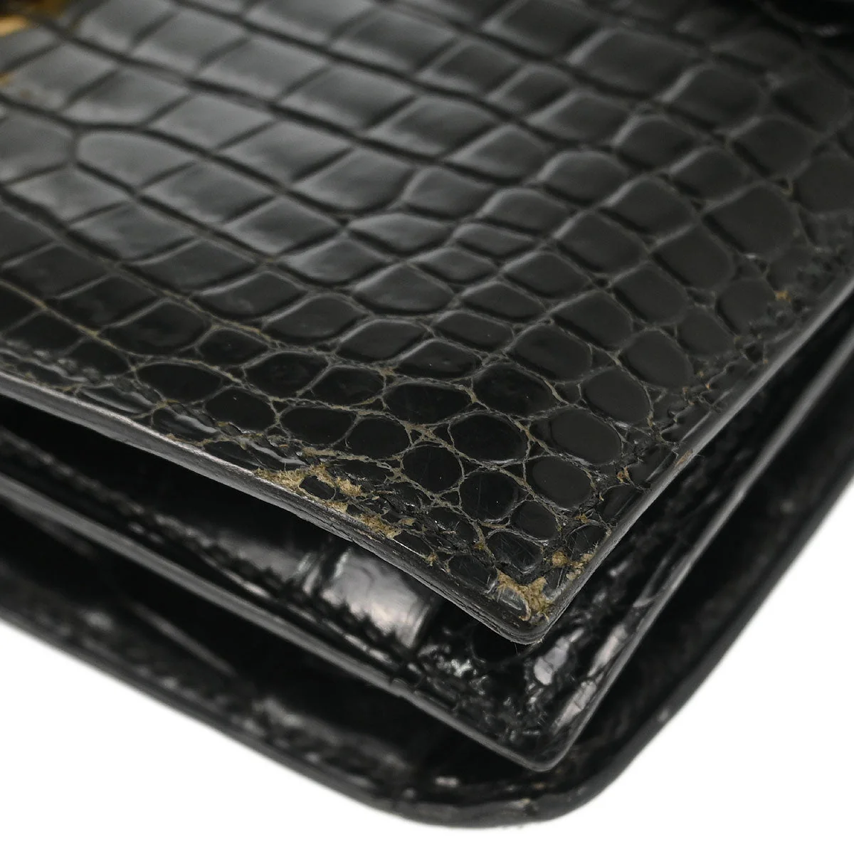 Hermes * 1987 Black Porosus Sequana Shoulder Bag - Image 3