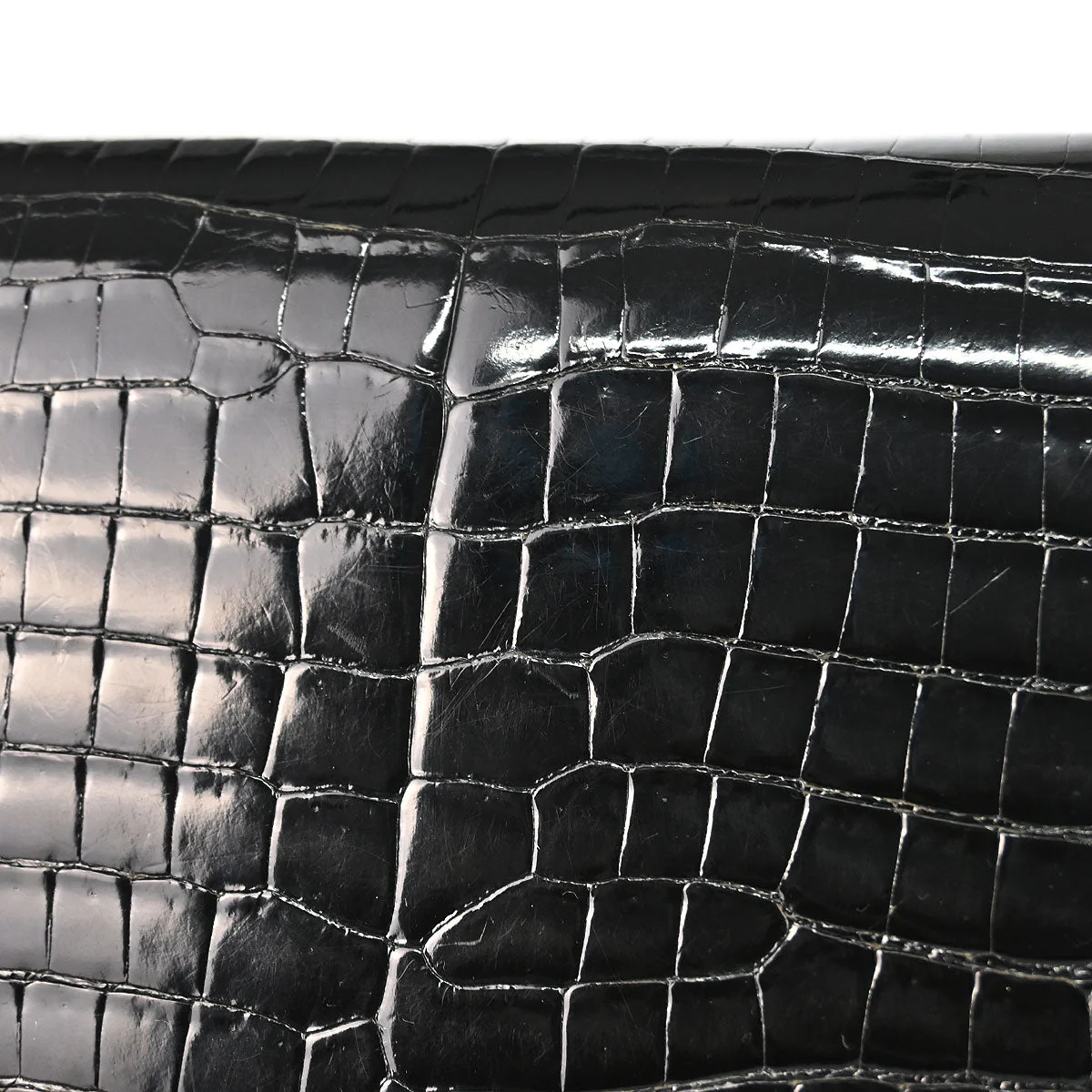 Hermes * 1987 Black Porosus Sequana Shoulder Bag - Image 6