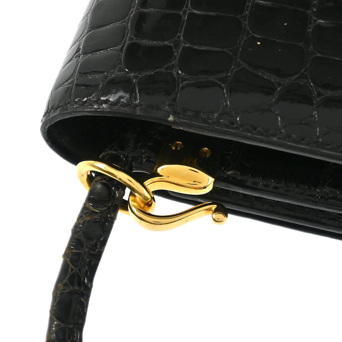 Hermes * 1987 Black Porosus Sequana Shoulder Bag - Image 7