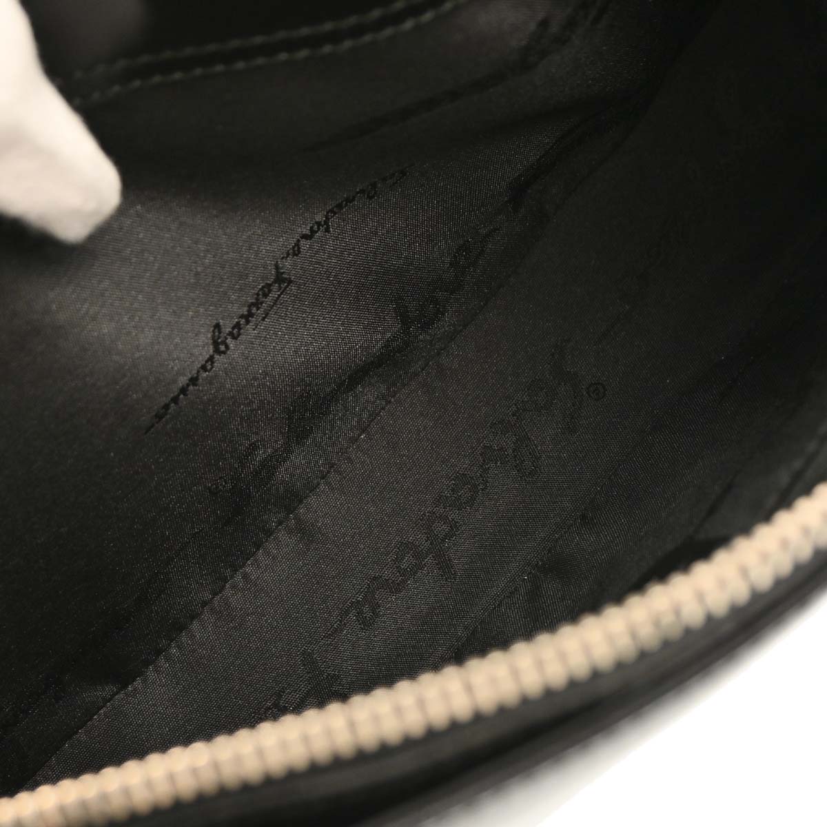 Salvatore Ferragamo Black Leather Handbag - Image 8