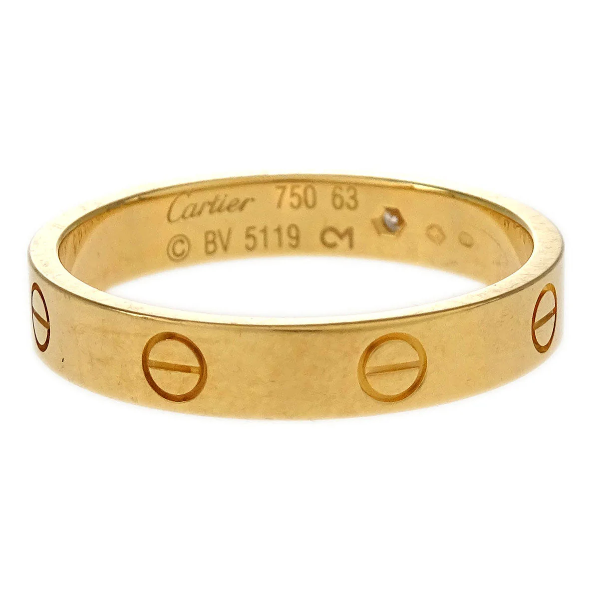 Cartier Mini Love Ring Gold 750 Diamond #63 #62 BV5119 - Image 2