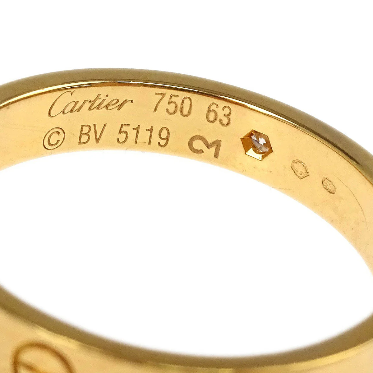 Cartier Mini Love Ring Gold 750 Diamond #63 #62 BV5119 - Image 4