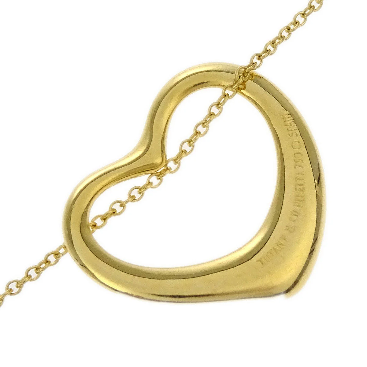 Tiffany & Co. Open Heart Pendant Necklace 750 Gold - Image 3