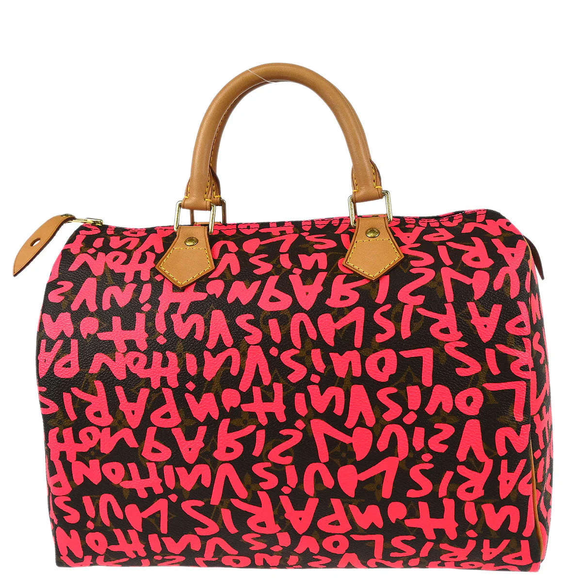 Louis Vuitton 2009 Pink Monogram Graffiti Speedy 30 Handbag M93704 - Image 2