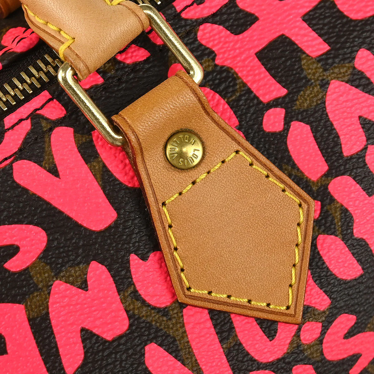 Louis Vuitton 2009 Pink Monogram Graffiti Speedy 30 Handbag M93704 - Image 9