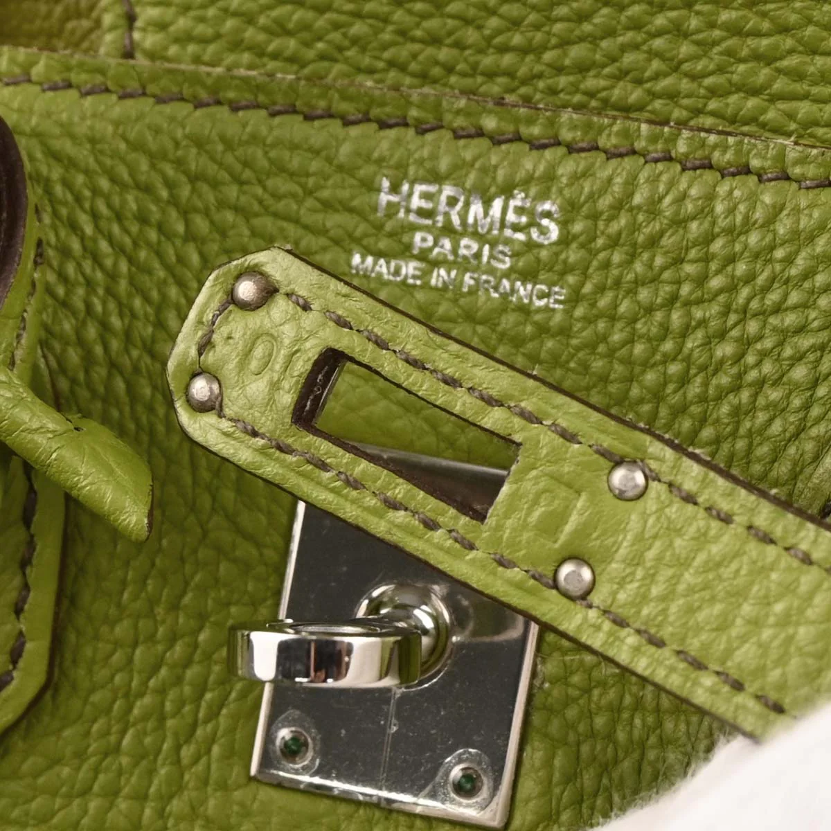 Hermes 2006 Anis Green Togo Birkin 25 Handbag - Image 10