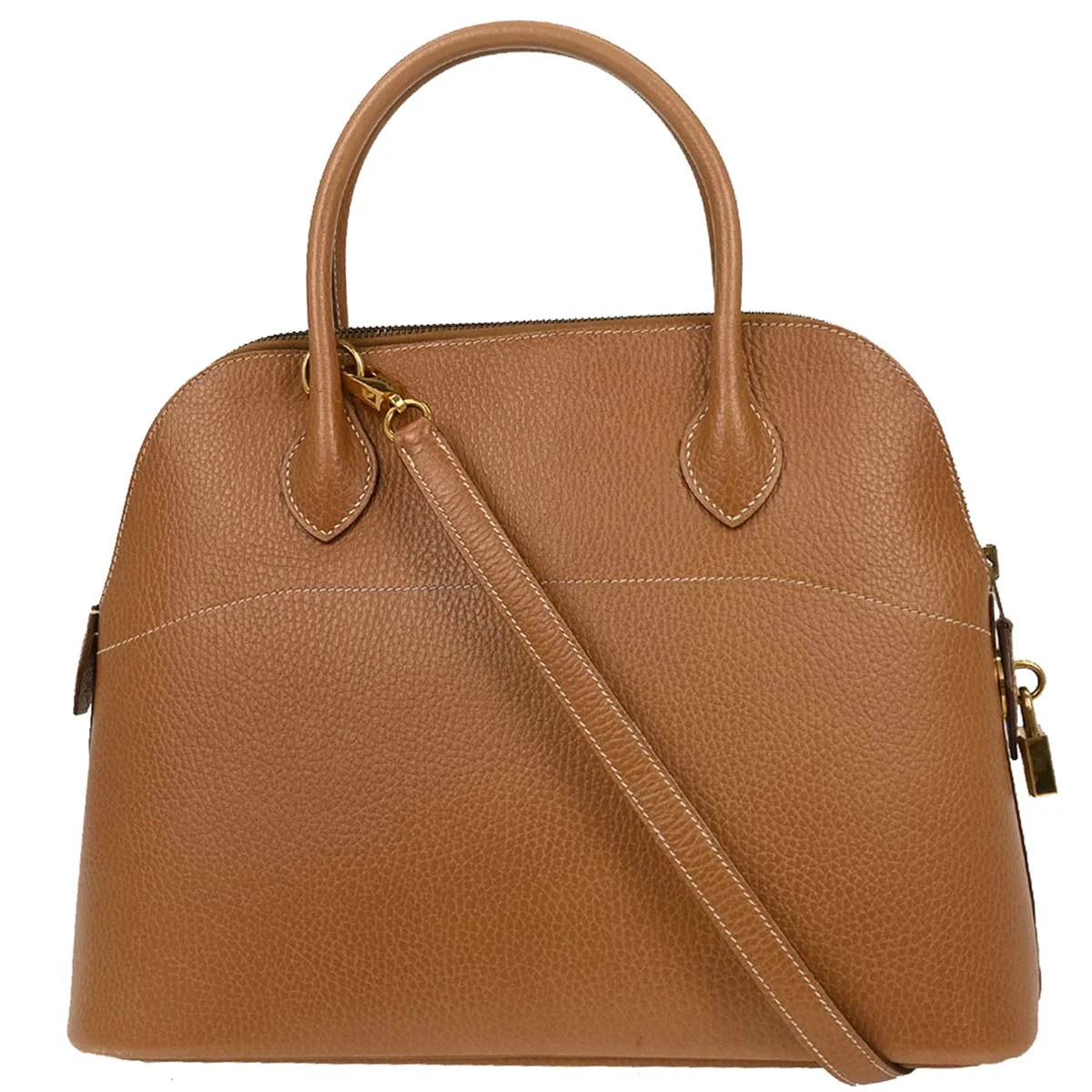 Hermes 1995 Natural Courchevel Bolide 31 2way Shoulder Handbag - Image 2